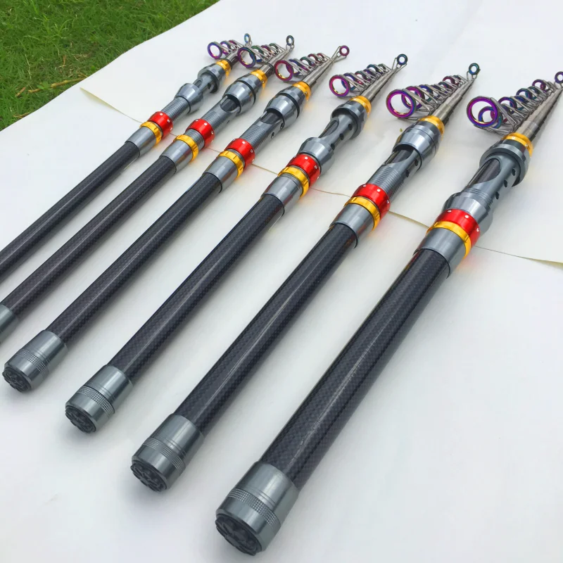 Caña de pescar de fundición de larga distancia, ligera y duradera, para viajes, surf, caña de carbono dura, 1,8-3,6 m, para aparejos de pesca de mar/barco