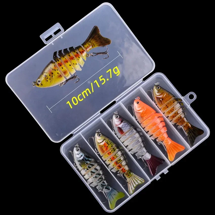 Juego de Wobbler de hundimiento de 5 piezas, Kit de Pesca de Crankbaits, cebo Artificial duro, Swimbait, Lucio, Wobbler para aparejos de Pesca de lubina - imagen 3