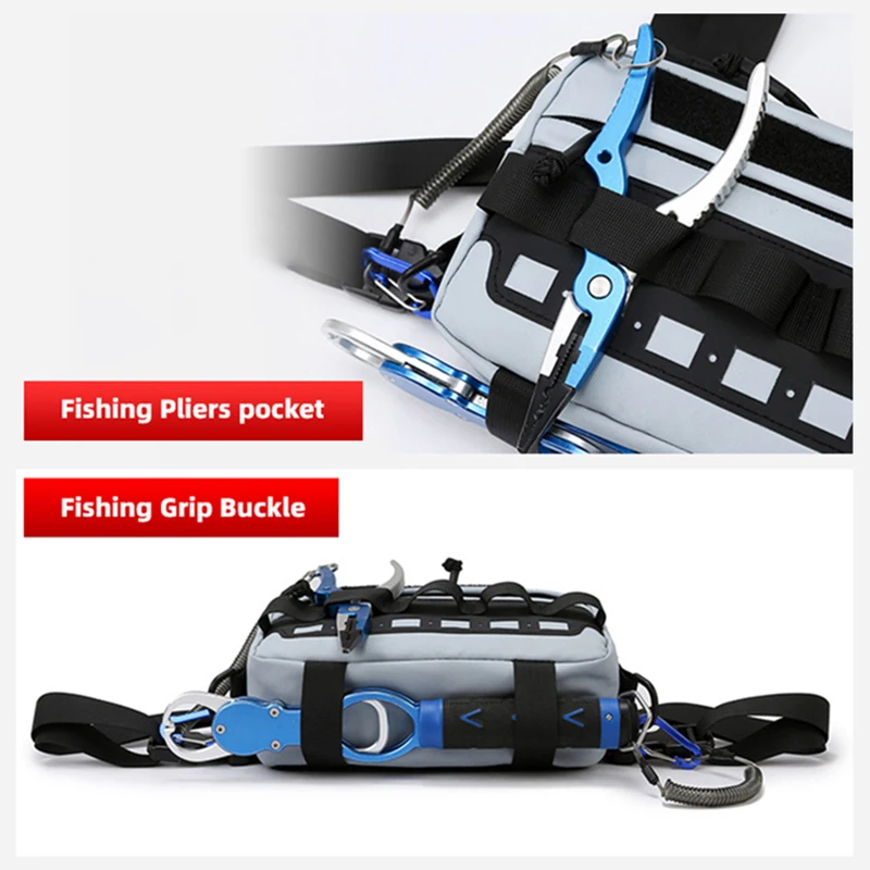 Bolsa de pecho de pesca para hombre, Mochila deportiva táctica Molle, senderismo al aire libre, escalada, pesca, señuelo, bolsa de aparejo, riñonera grande para caza - imagen 5
