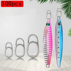 Anillos de pesca ovalados acero inoxidable con clip rapido