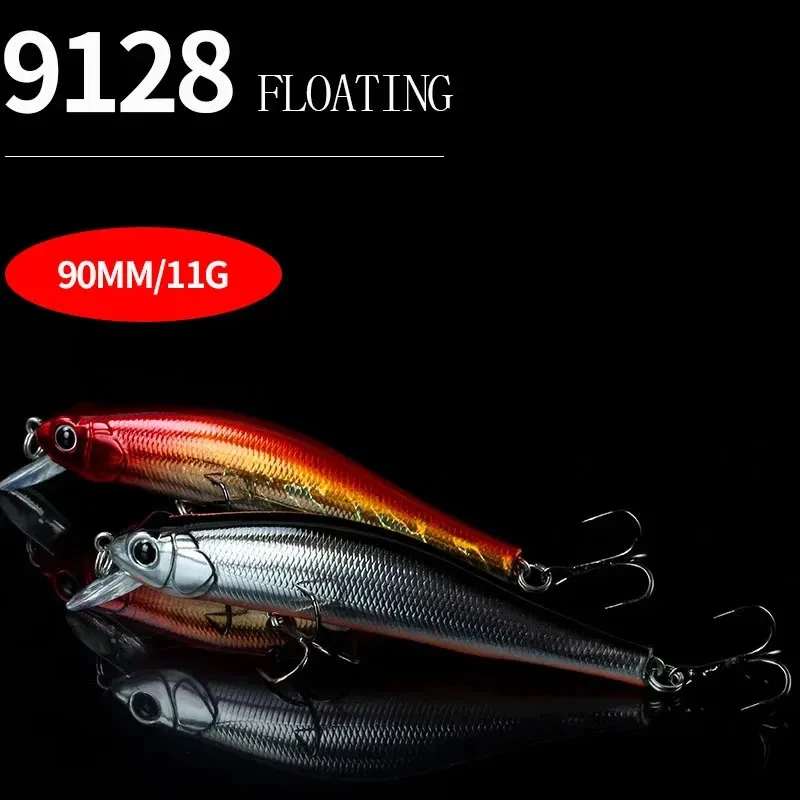 Señuelos de Pesca flotantes Minnow 11g 90mm Isca Pesca Wobbler cebo Artificial para trucha carpa Jerkbait Swimbait accesorios de Pesca - imagen 4