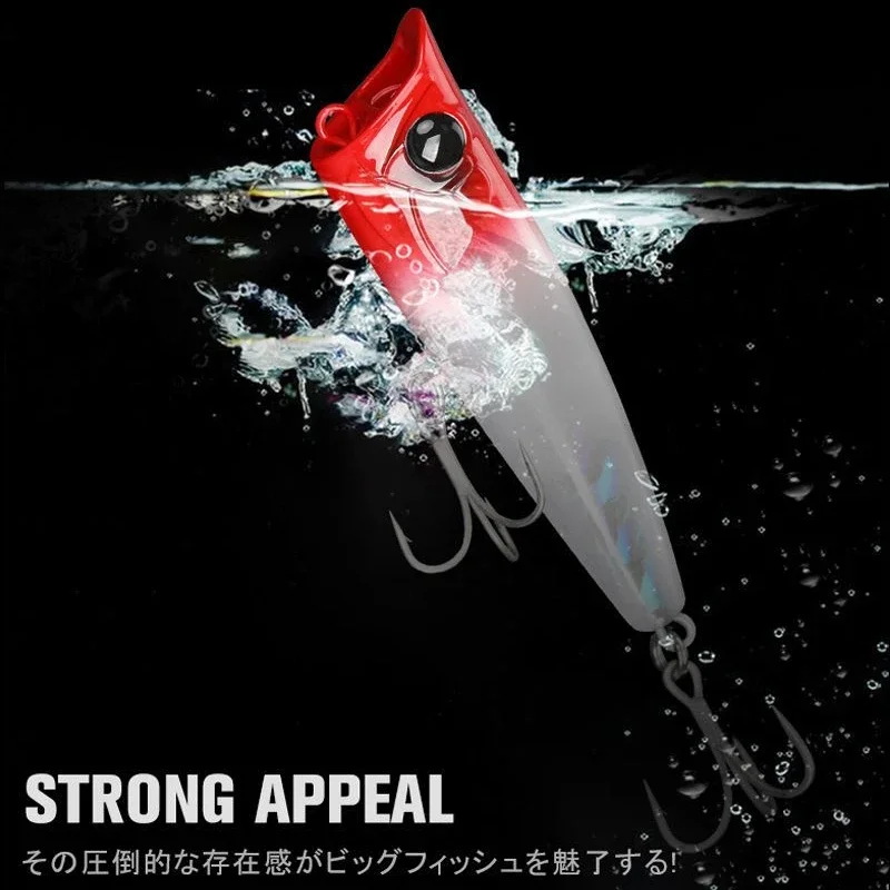 Señuelos de pesca Popper de superficie de 95mm y 24g, cebo Artificial de fundición larga, lápiz Topwater, Swimbait Wobblers para equipo de perca de Lucio - imagen 4
