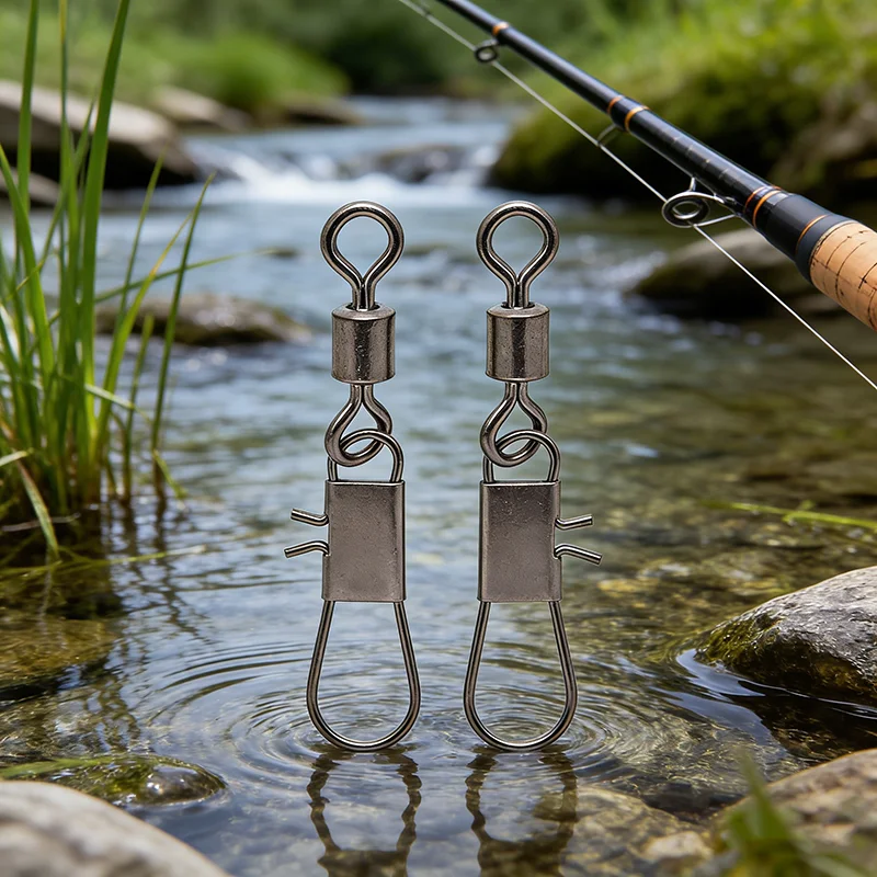 Giratorios de pesca con mosquetón de seguridad – Cobre y acero inoxidable