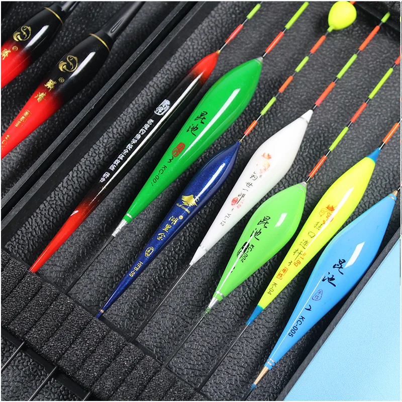 12 unids/lote (incluida caja) flotadores de pesca (5 uds flotadores eléctricos + 7 Uds flotadores no eléctricos) caja ABS de Bobbers de gravedad inteligentes - imagen 5