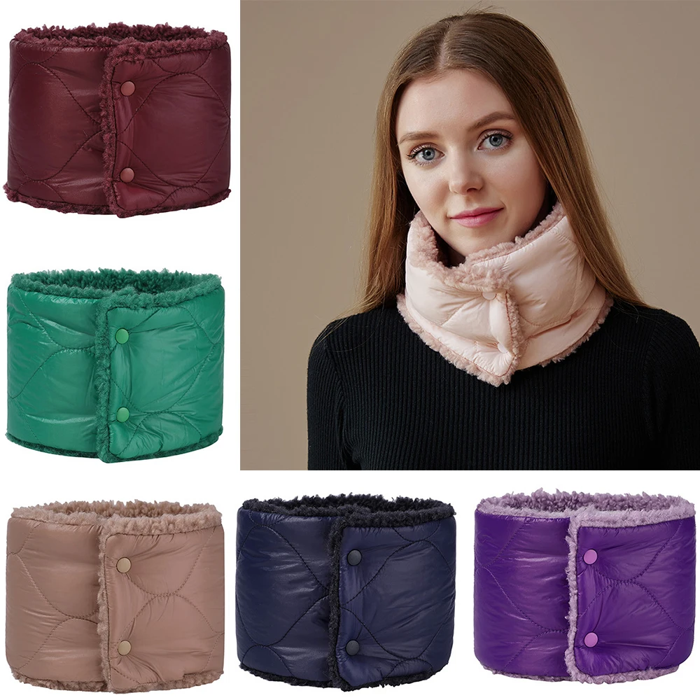 Calentador térmico de cuello con cierre a presión a la moda, babero, bufanda gruesa de lana, calentador suave, tubo para el cuello, polaina para el cuello para motocicleta y esquí, Otoño e Invierno