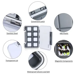Goture nuevo Mini estuche de almacenamiento de 8 compartimentos caja de aparejos de pesca voladora gancho para cuchara de pesca caja de almacenamiento de cebo accesorios de pesca
