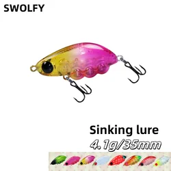 SWOLFY 1 Uds señuelo de pesca 35mm 4,1g agua hundida Mini lápiz de pececillo señuelo duro Artificial pequeño Crankbait Wobblers cebo duro