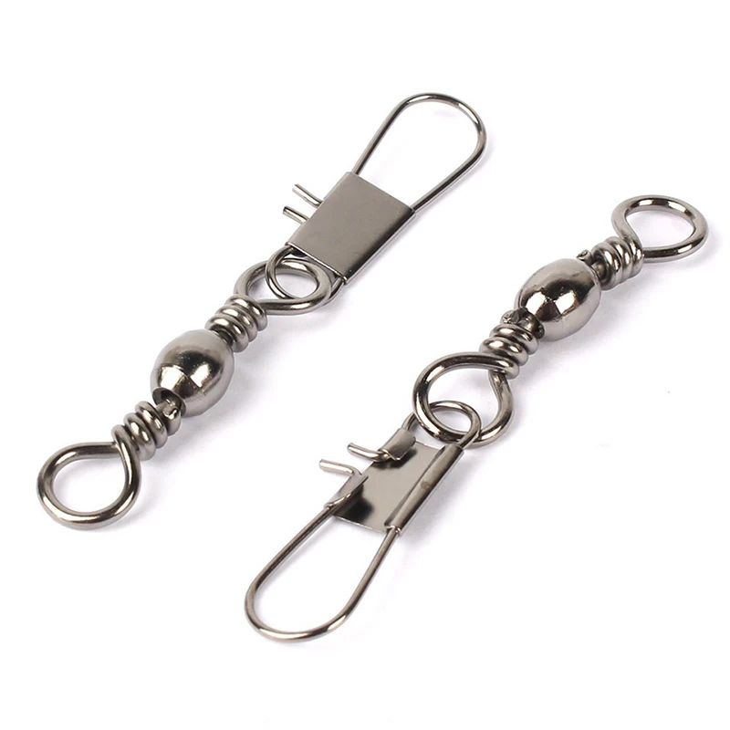 Conector de pesca giratorio de acero inoxidable, 24-36 unids/lote, Pin de rodamiento, señuelo de anzuelo, accesorios de aparejos giratorios con caja - imagen 3