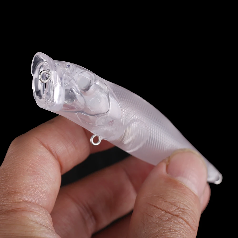 Chan'sHuang-señuelo de pesca Artificial, cebo en blanco sin pintar, 9cm, 11g, sonajero, boca grande, Popper, hecho a mano - imagen 5