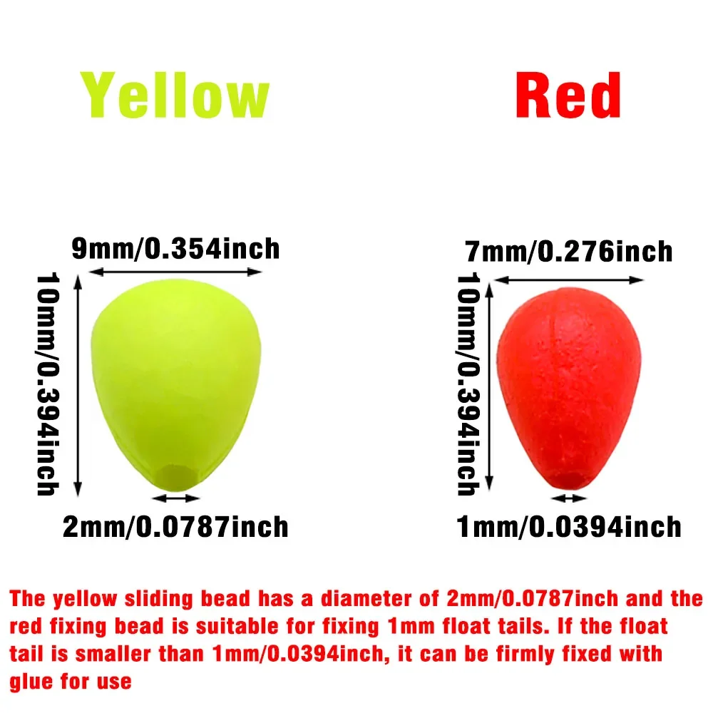 100 Uds. De frijoles de colisión llamativos, cuentas flotantes, cuentas rodantes superiores de plástico ovaladas gruesas, varios colores para pesca y Camping - imagen 2