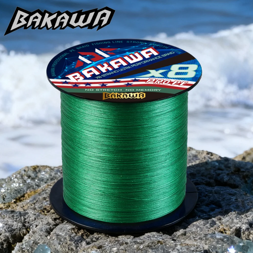 BAKAWA-sedal de pesca trenzado de 8 hebras, 300M, X8, artículos de pesca de carpa, accesorios de pesca, equipo de pesca, nuevos ríos, lagos, herramienta de mar - imagen 2
