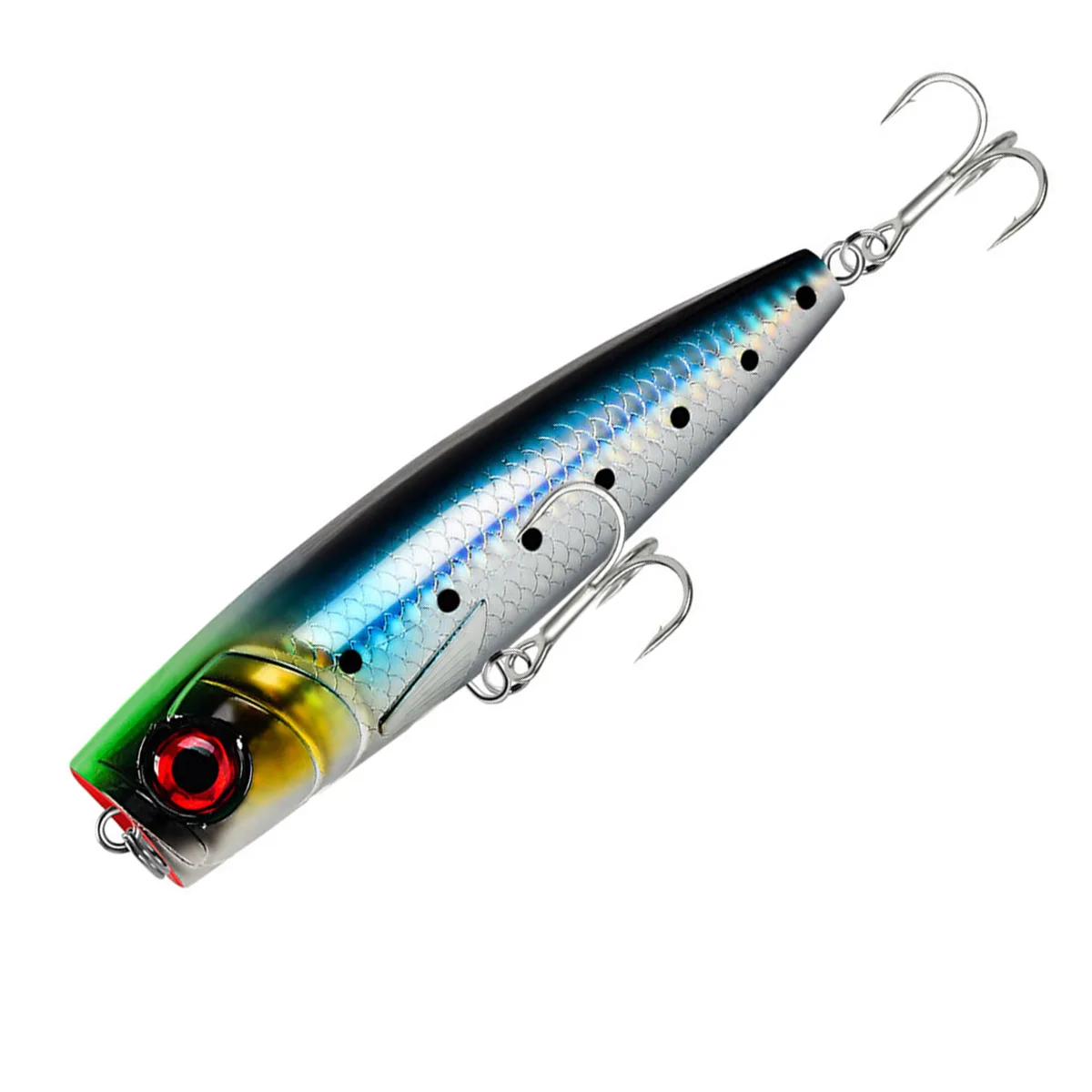 Señuelo de pesca Popper Topwater, cebo duro Artificial de agua salada para atún Wahoo, superficie de lubina, 59g, 14cm