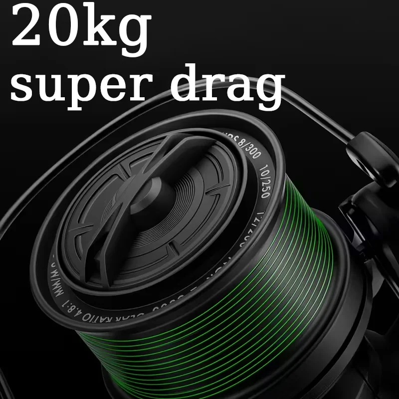 Todo metal anticorrosión serie 8000-14000 rueda giratoria de fundición larga 17 + 1BB carrete de aleación de aluminio 4,8:1 carrete de pesca de alta velocidad - imagen 5