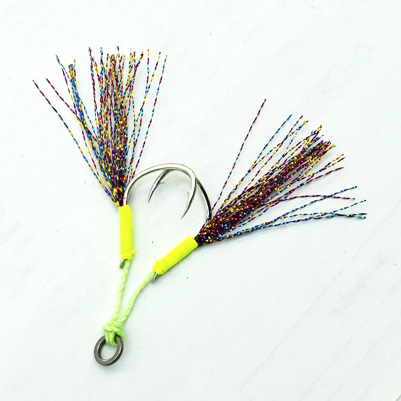 Anzuelos dobles con pluma antimordeduras – Slow jigging de mar - imagen 5
