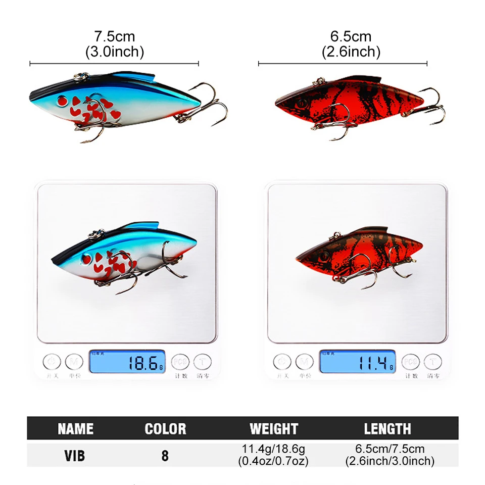 WALK FISH1PCS VIB señuelo de pesca cebo duro biónico anzuelo triple realista Artificial hundimiento Crankbait Bass Pike agua salada agua dulce - imagen 5