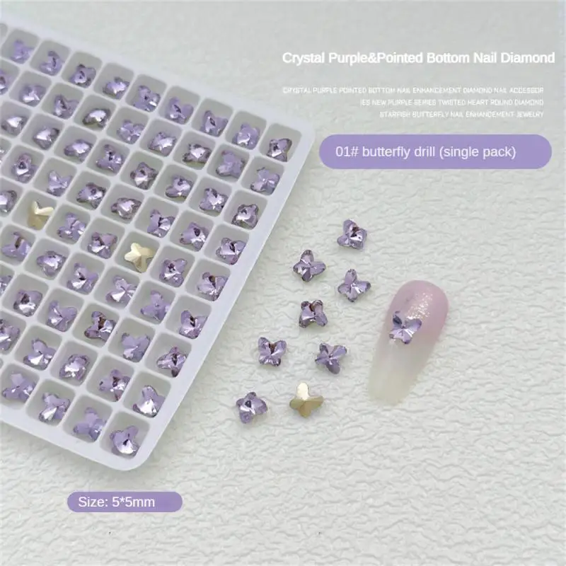 Diamantes de imitación para decoración de uñas, piedras preciosas de cristal de forma cuadrada gruesa, 3D, no HotFix, accesorios, herramientas, 1/2/3 piezas - imagen 3