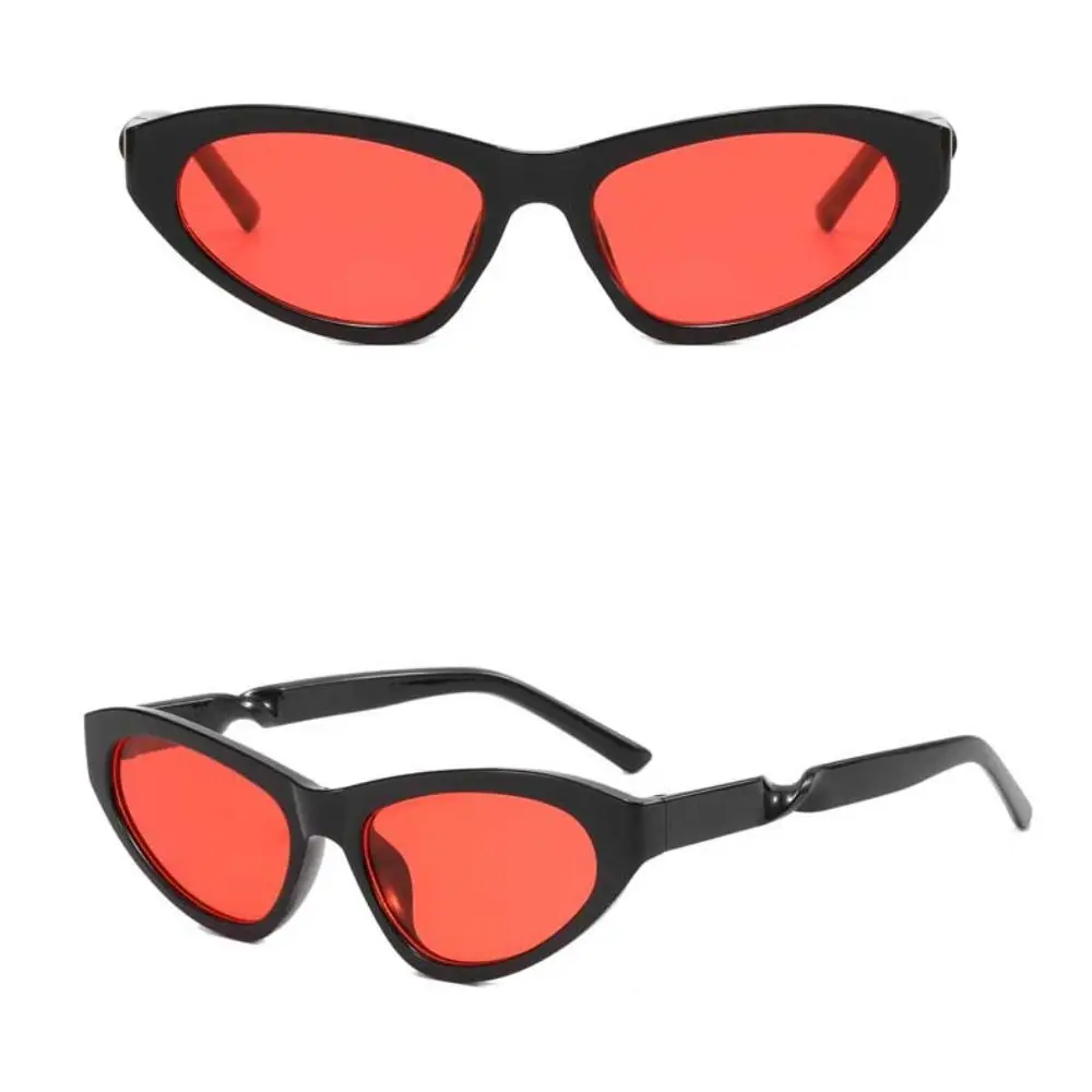 Gafas de sol Retro con forma de ojo de gato para hombre y mujer, lentes de sol con montura pequeña, resistentes a los rayos UV, con espejo giratorio de masa, coloridas, Punk, Hip Hop - imagen 4