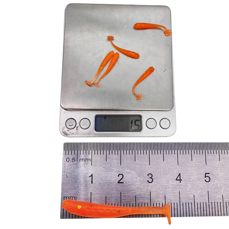 Señuelos blandos de silicona de 50 piezas, pieza de aparejos artificiales de 3,5 cm y 0,3g, productos para pesca en el mar, pesca en roca, Swimbait, Wobblers - imagen 3