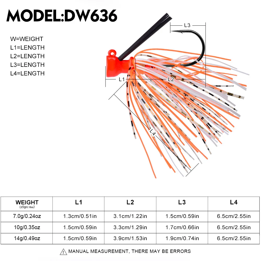 7G 10G 14G anzuelo señuelo de pesca Chatter cebos Spinner cebo sin malezas Buzzbait falda de silicona Wobbler para lubina Pike Walleye trucha - imagen 4