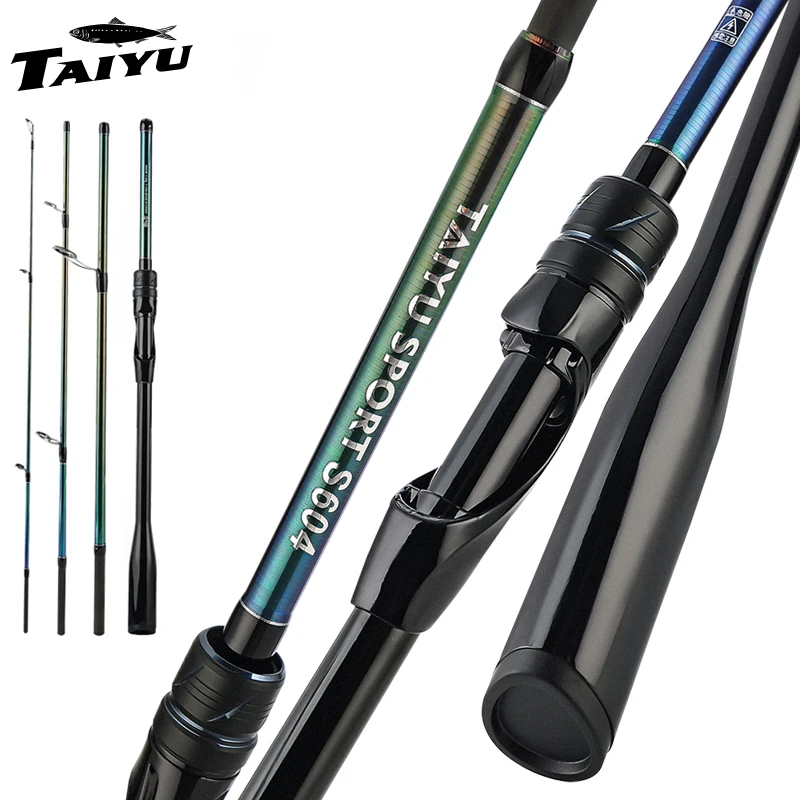 Caña de pescar TAIYU 1,8/2,1 M ML caña giratoria ultraligera caña de fibra de carbono 4 secciones 7-35g peso señuelo herramientas de pesca al aire libre - imagen 2