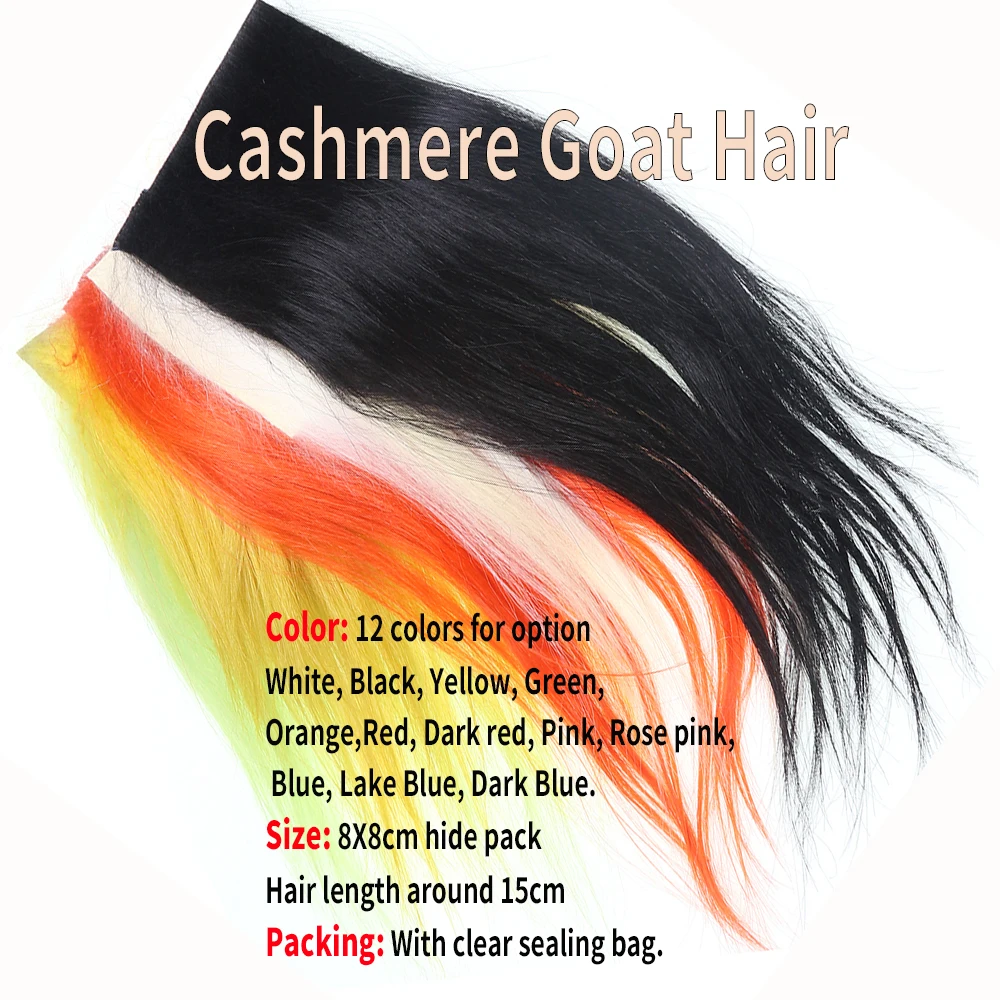 Wifreo-Material Natural de atado de moscas, pelo de cabra de Cachemira para moscas Streamer, Señuelos de Pesca de agua salada, moscas de sombra y Mosca de tubo de perro - imagen 4