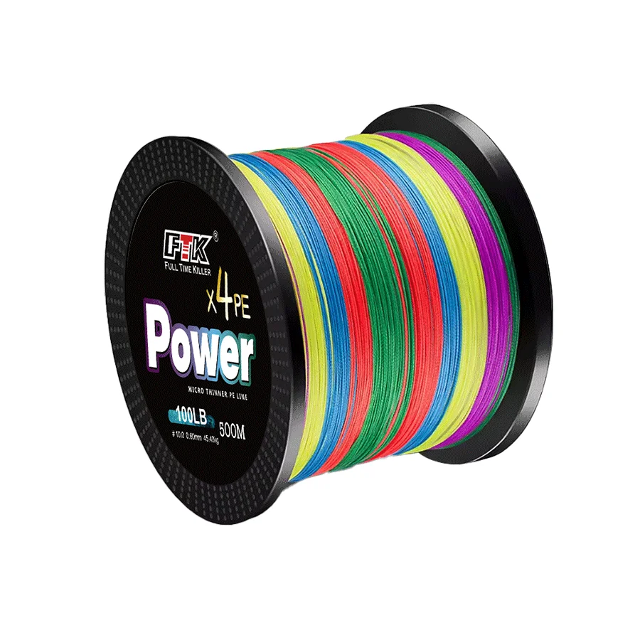 FTK-línea de pesca trenzada de 4 hebras, 300mm, 500m, multifilamento PE, Multicolor, superfuerte, para agua salada - imagen 4