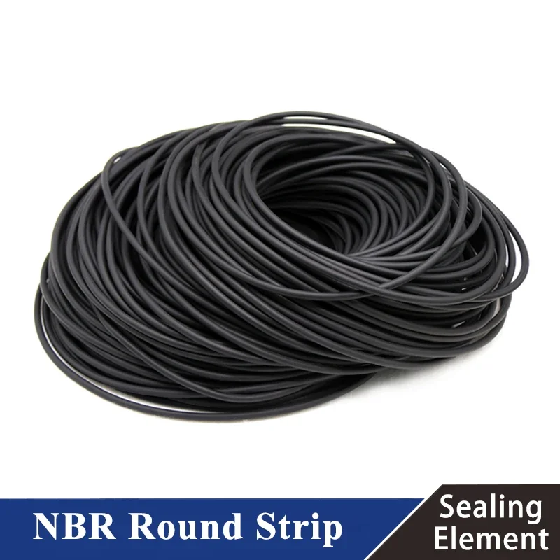 2/5/10M Dia 1.5 2 2.5 3 4 5 6 7 8 9 10mm Solid Black  NBR Sealing Strip Oil Resistance Nitrile Rubber Round Strip NBR Strip - imagen 3