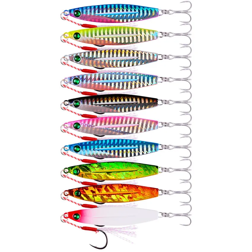 Señuelo de pesca con plantilla de Metal, 5/8 Uds., 7g-40g, cebo duro para pesca de lubina, aparejos de cebo para trucha, Jigging, plantillas de señuelos de agua salada - imagen 2