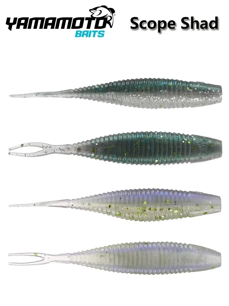 YAMAMOTO-cebos de pesca Scope Shad, señuelos blandos para lubina, popular en los EE. UU., 3 pulgadas, 7,6 cm, 10 unids/lote por paquete - imagen 4