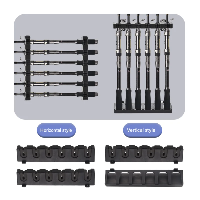 Soporte para caña de pescar DEUKIO, herramienta de almacenamiento, caña de pescar Modular montada en la pared para garaje, soporte para ahorro de espacio, estante de colección - imagen 3