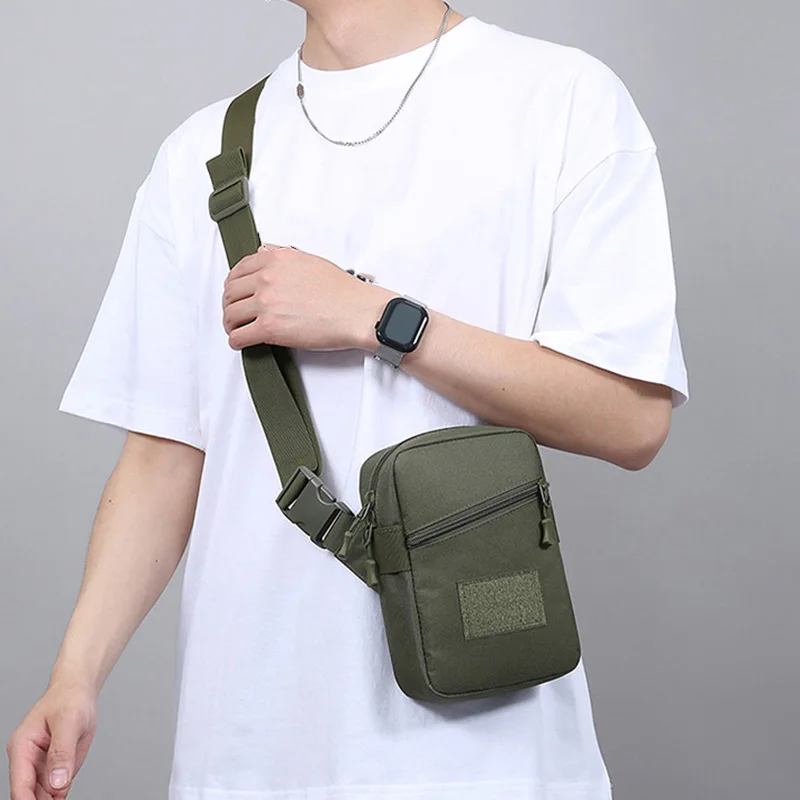 Bolsa de pecho de pesca táctica para hombre, Mini teléfono móvil, viajes al aire libre, paquete de compras, almacenamiento grande, bolsos de hombro tipo bandolera - imagen 5