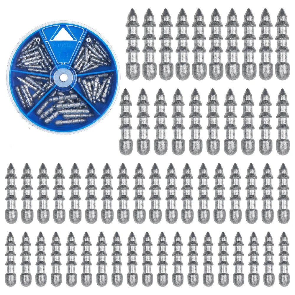 70 Uds. Kit de pesas para uñas de pesca, señuelo de gusano suave, peso de inserción, aparejo Neko, aparejo loco, señuelo de pesca de lubina, accesorios de pesca