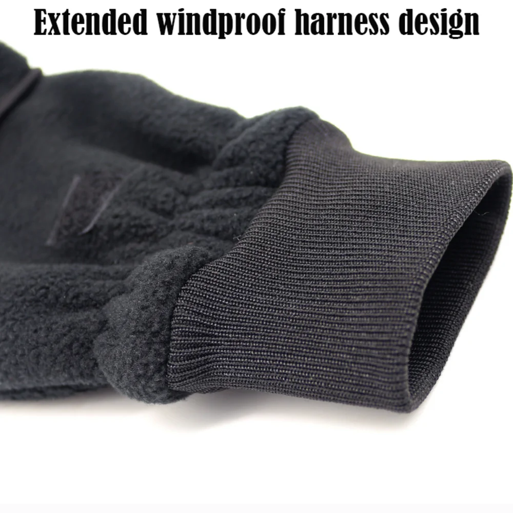 Guantes de invierno negros de alta calidad, cubierta abatible, guantes de montar de medio dedo, guantes de pesca cálidos y transpirables, Unisex - imagen 4