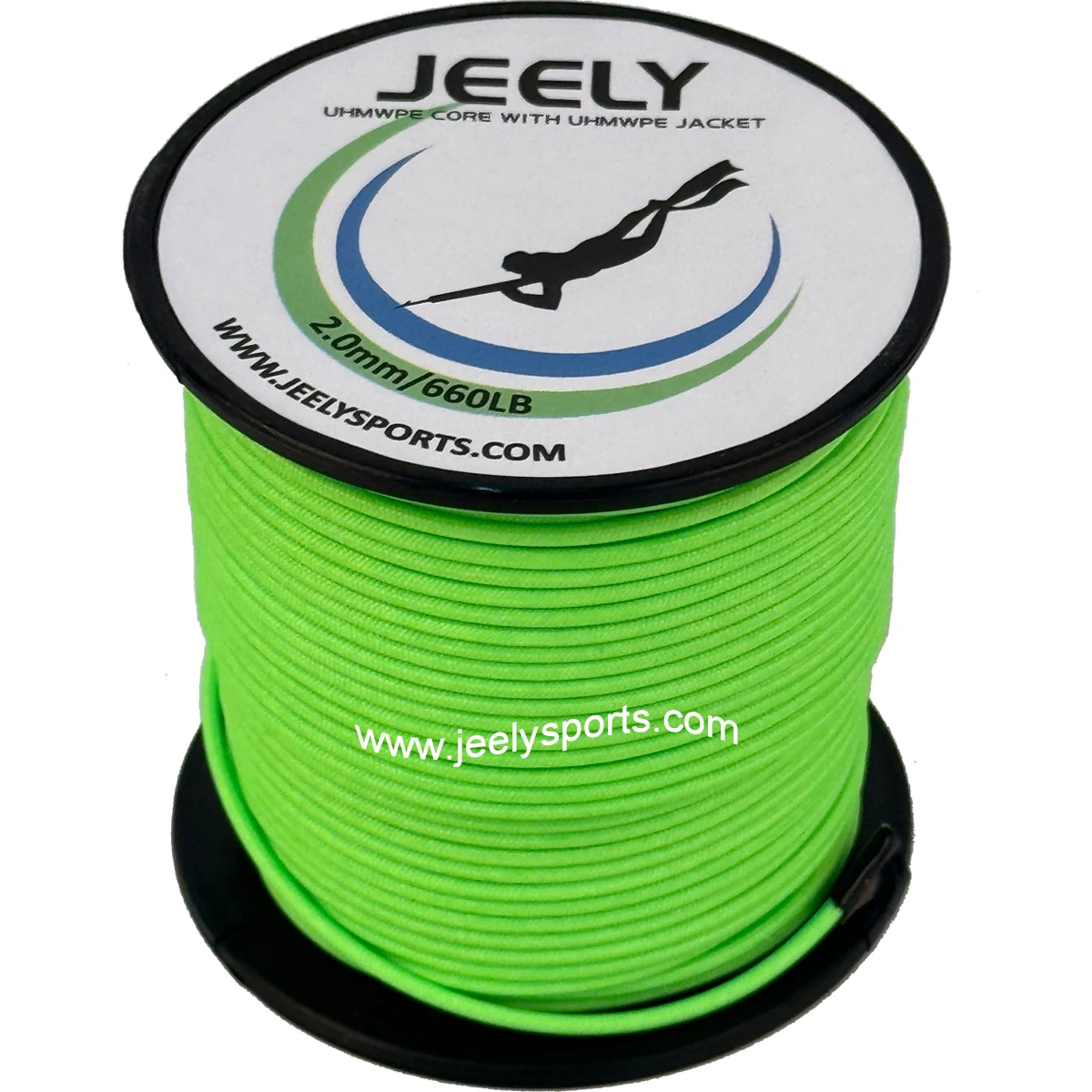 Cuerda rígida redonda trenzada doble de fibra UHMWPE de 2 mm, 50 m, 660 lb