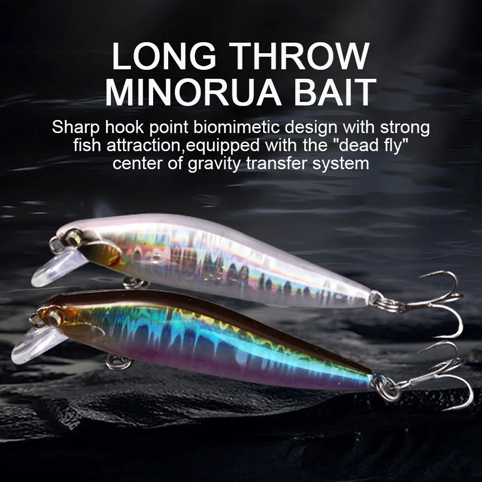 WALK FISH-señuelo de pesca Jerkbait, sistema de equilibrio de gravedad profesional, cebo duro, Wobbler manivela, buceo lento, 5g, 7g - imagen 4