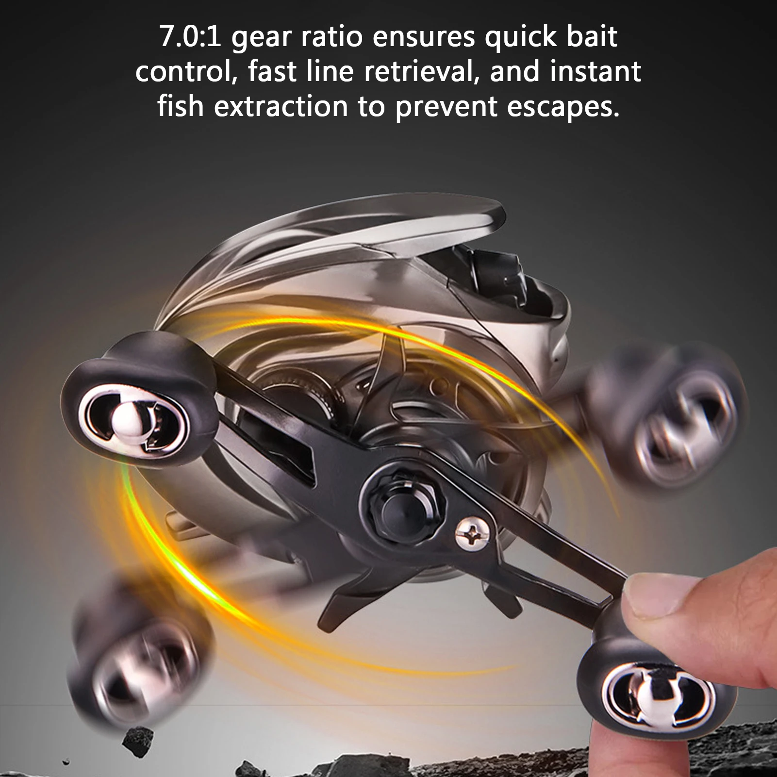 Carrete de pesca de arrastre de 8kg, relación de engranaje 7,0:1, 5 + 1BB, carrete de fundición de agua dulce y salada - imagen 5