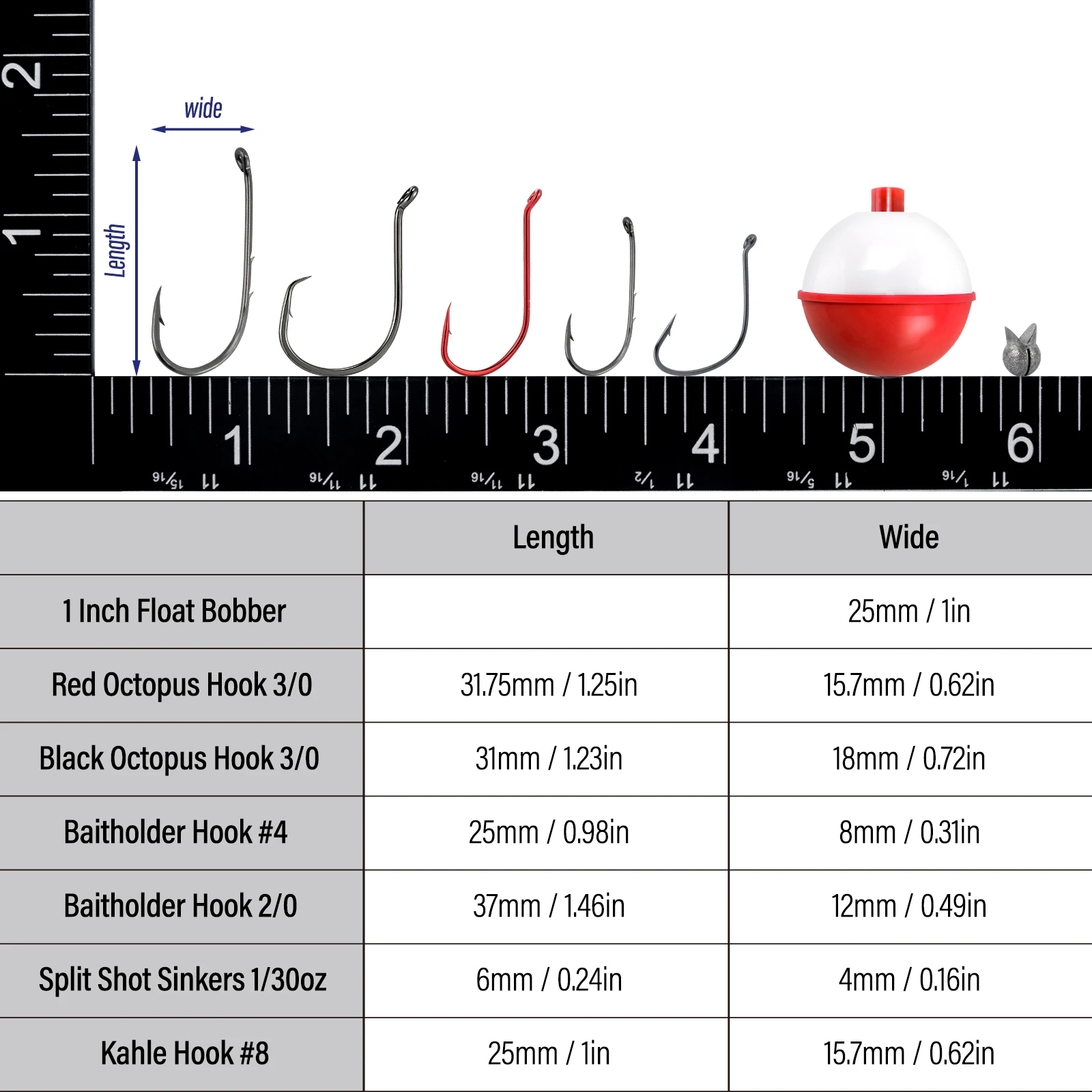 Kit de aparejos de pesca de 80 Uds., anzuelo básico de pesca y surtido de pesas, anzuelo Baitholder, anzuelo de pulpo, corcho de pesca, plomo de tiro dividido - imagen 5