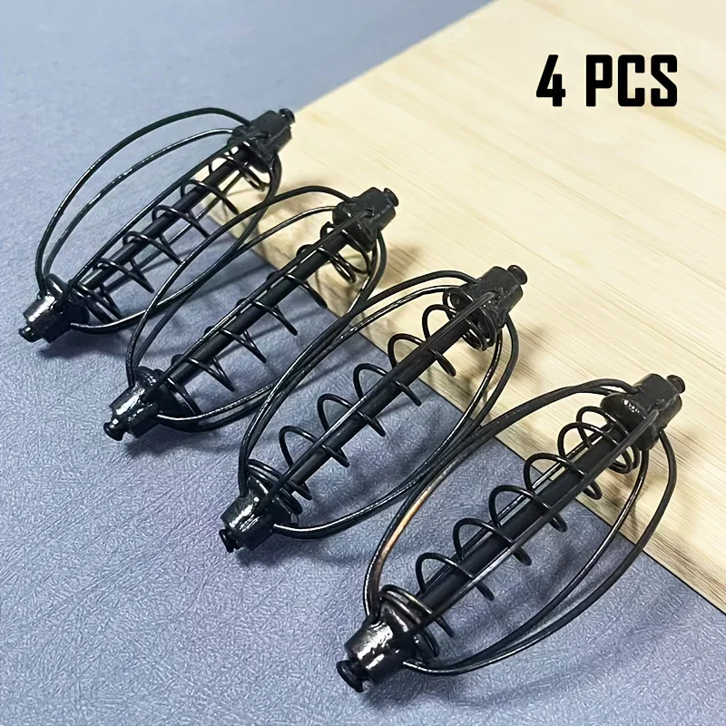 4 piezas # 20/ # 30 Alimentador de cebo antienganches de primavera europea, dispensador de puntos de fundición larga con diseño extraíble para pesca en el lago/fondo salvaje