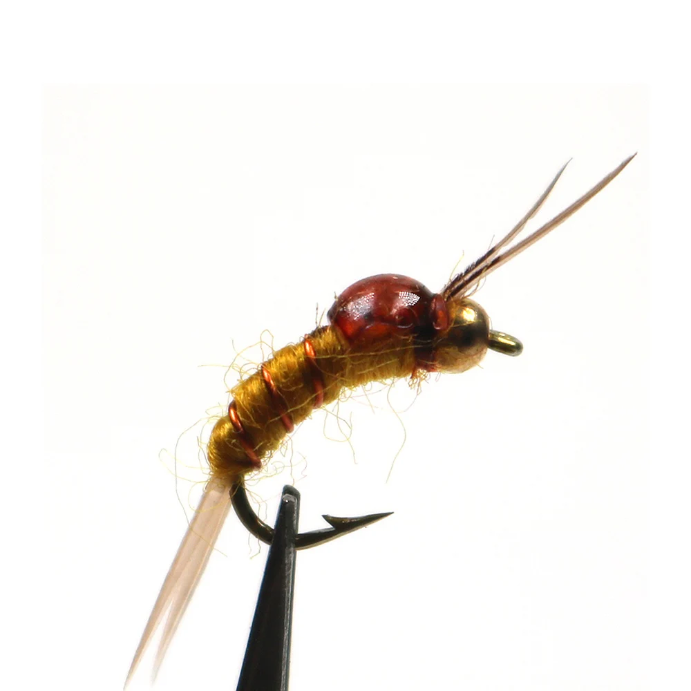 ICERIO-SEÑUELOS de pesca con mosca, 6 unidades, incubación, mayfly Nymph caddis, ninfas, trucha, 12 #