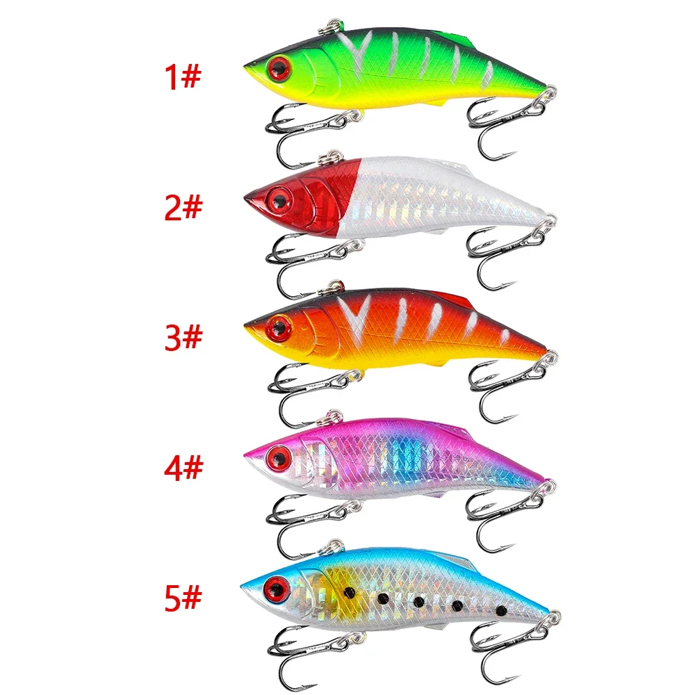 1 Uds VIB señuelo de pesca duro 7cm 10g hundimiento vibración sonajero Crankabit Wobblers cebo Artificial lubina carpa aparejos ojos 3D - imagen 4