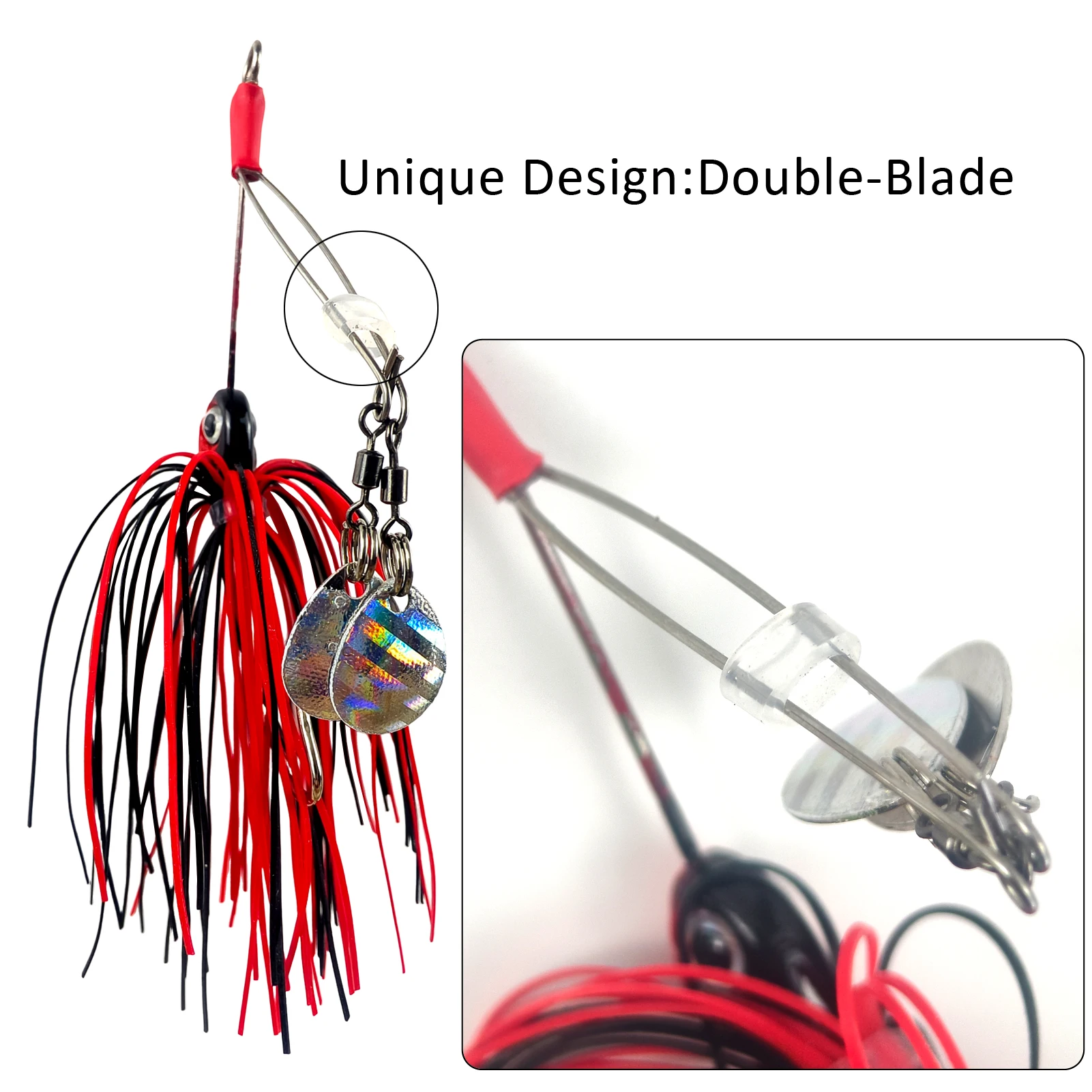 FREE FISHER Spinnerbait micro con lentejuelas y faldas de goma - imagen 5