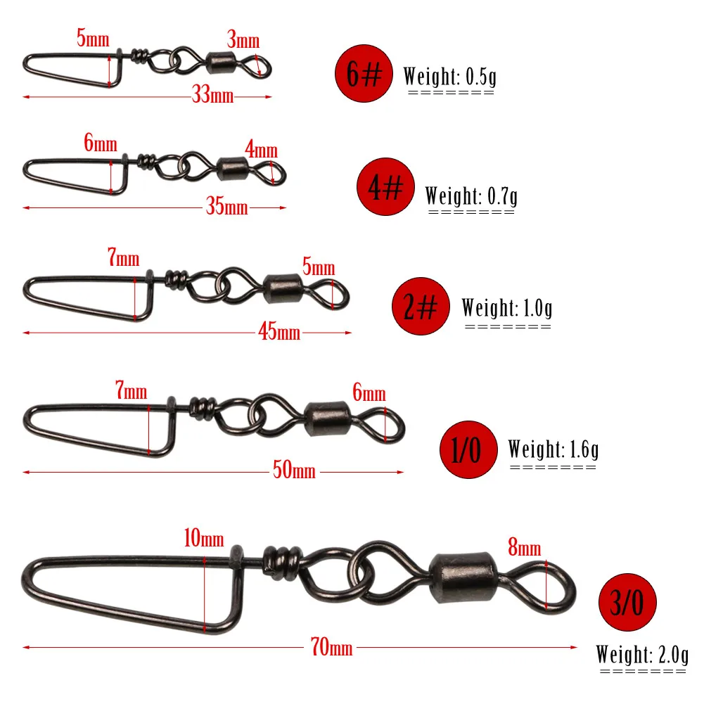 Sougayilang 50 Uds accesorios de pesca de Lucio conector Pin rodamiento giratorio de acero inoxidable señuelo para anzuelo aparejos giratorios - imagen 4