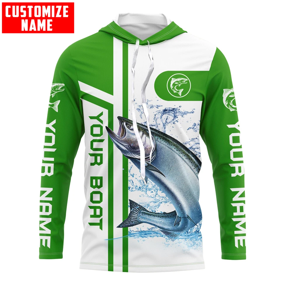 Sudadera pesca salmón con cremallera KJ888 – Estampado 3D personalizable