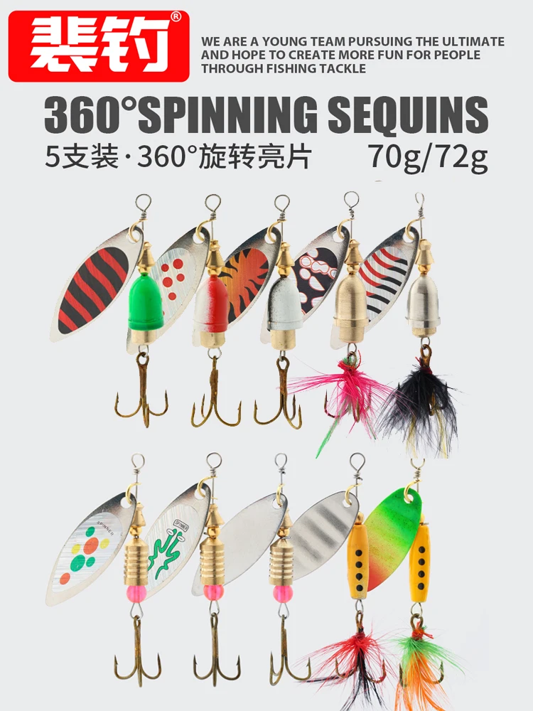 Equipo de pesca PD compuesto de lentejuelas giratorias, juego de cebo de corredor de carretera, biónico modificado, cebo falso, ganchos Sanben DIY - imagen 2