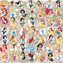 50 Uds. De pegatinas transparentes de princesa de Disney para mascotas, pegatinas impermeables para álbum de recortes, teléfono, guitarra, maleta para portátil, juguetes