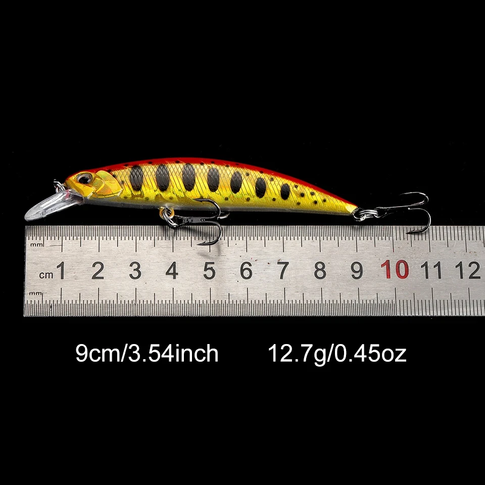 WALK FISH-señuelo de pececillo hundido, 1 piezas, 80mm, 12g, ojos 3D, señuelo de trucha de plástico duro, accesorios Wobbler, aparejos de Pesca - imagen 4