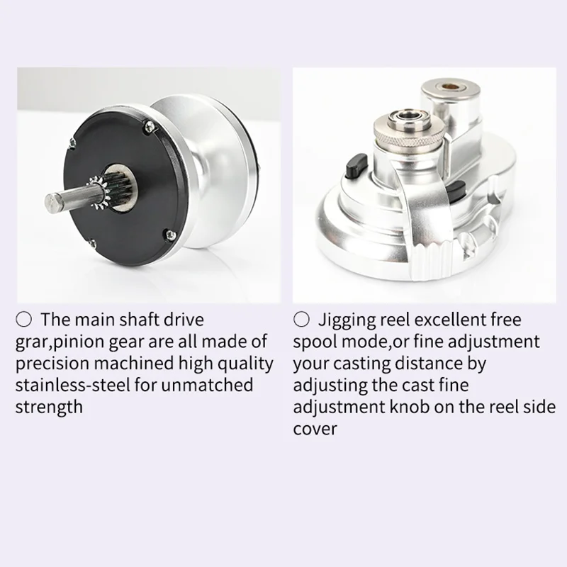 ANATONO-carrete de pesca Jigging de agua salada, palanca de arrastre de 2 velocidades, mecanizado CNC, juego grande, barco de mar profundo, pesca Al curricán - imagen 5
