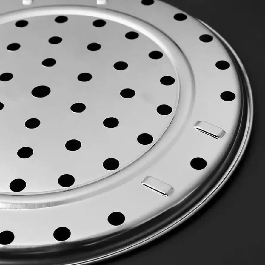 Juego de rejillas para vaporizador, estantes para cocinar al vapor ventilados multicapa apilables de acero inoxidable con agujeros, herramienta de cocina, 1 Uds. - imagen 4