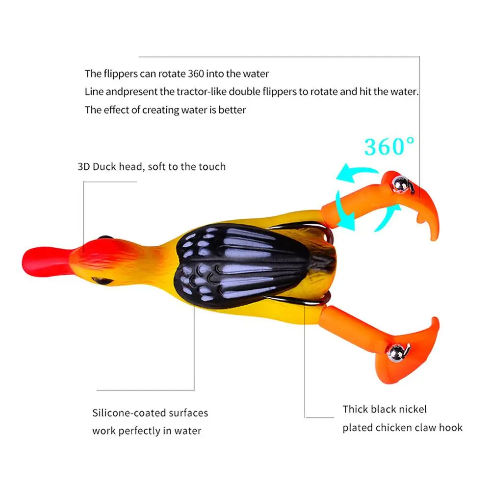 Señuelo de pesca de pato hélice Flipper, ojos 3d, cebo Artificial, aparejos de pesca para agua salada y dulce, señuelos blandos, 9cm, 11g - imagen 5