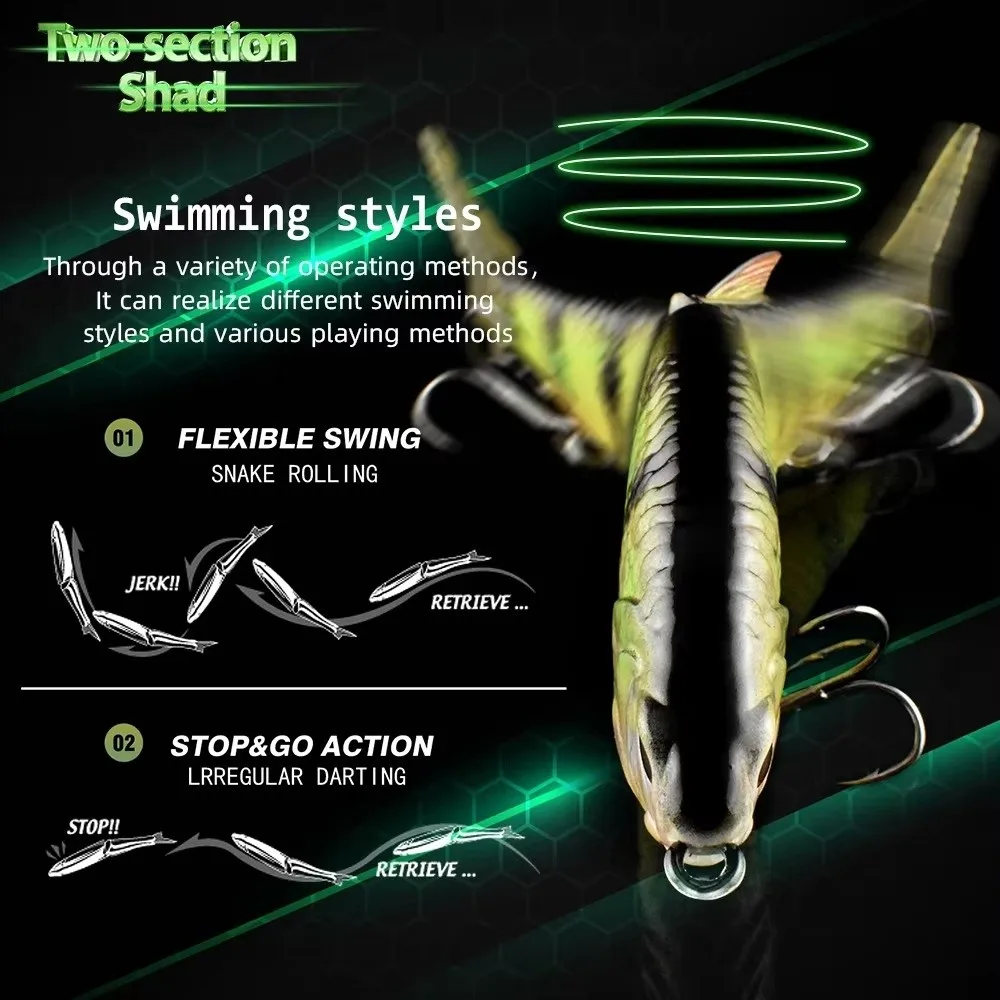 Vida como 16cm 50,4g señuelo de pesca Metal articulado cola de Pvc suave señuelo articulado escamas de pescado tallado a mano señuelo de pesca - imagen 2